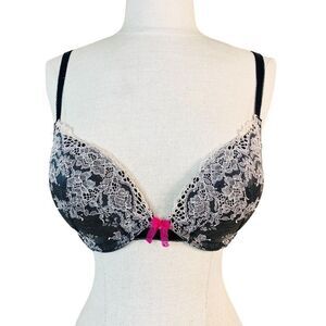 Victoria’s Secret Dream Angels Push Up Black Lace Sparkly Bling embellished Bra